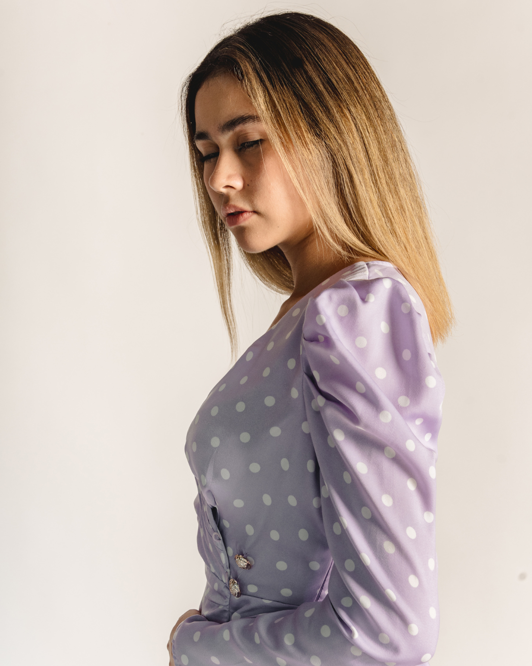 Lila polka dot dress