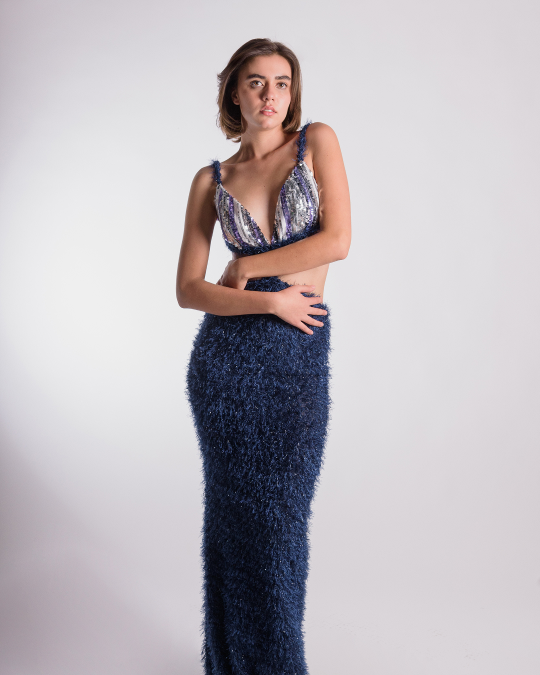 Sequin blue dress