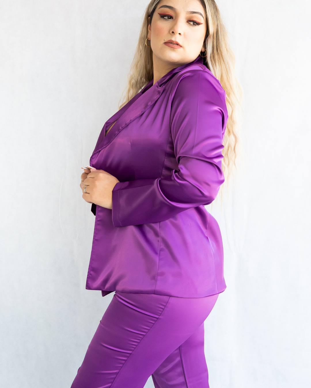 Purple satin set