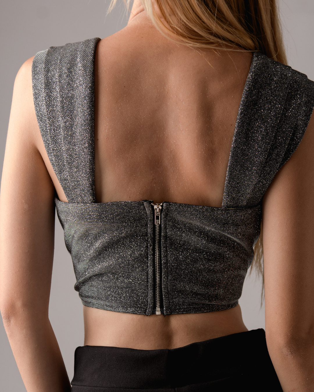 Silver corset top