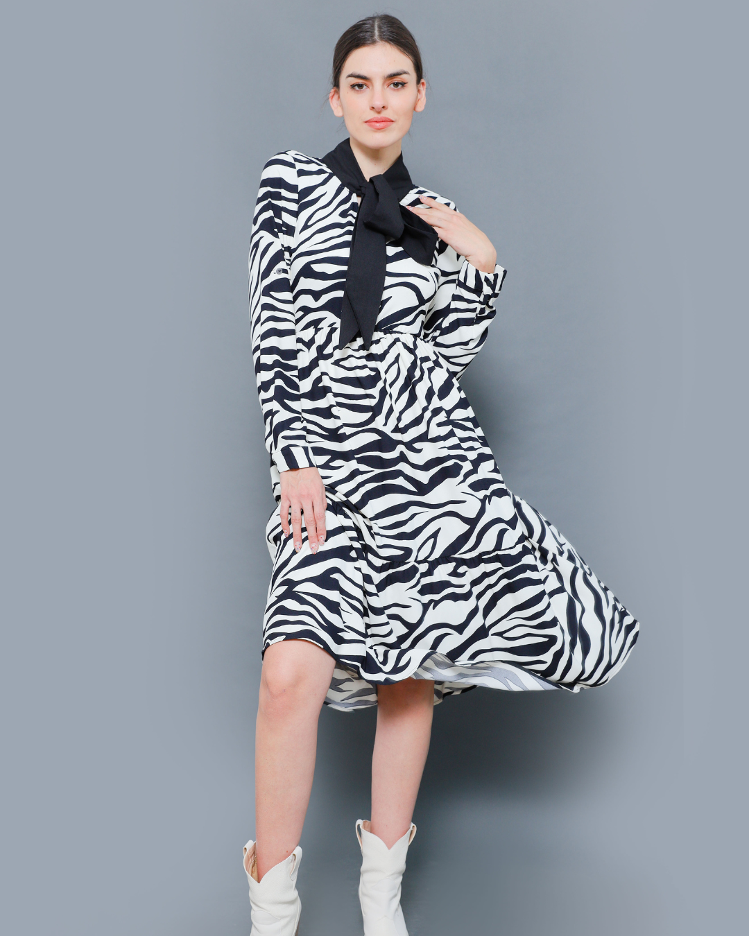Zebra flowy dress
