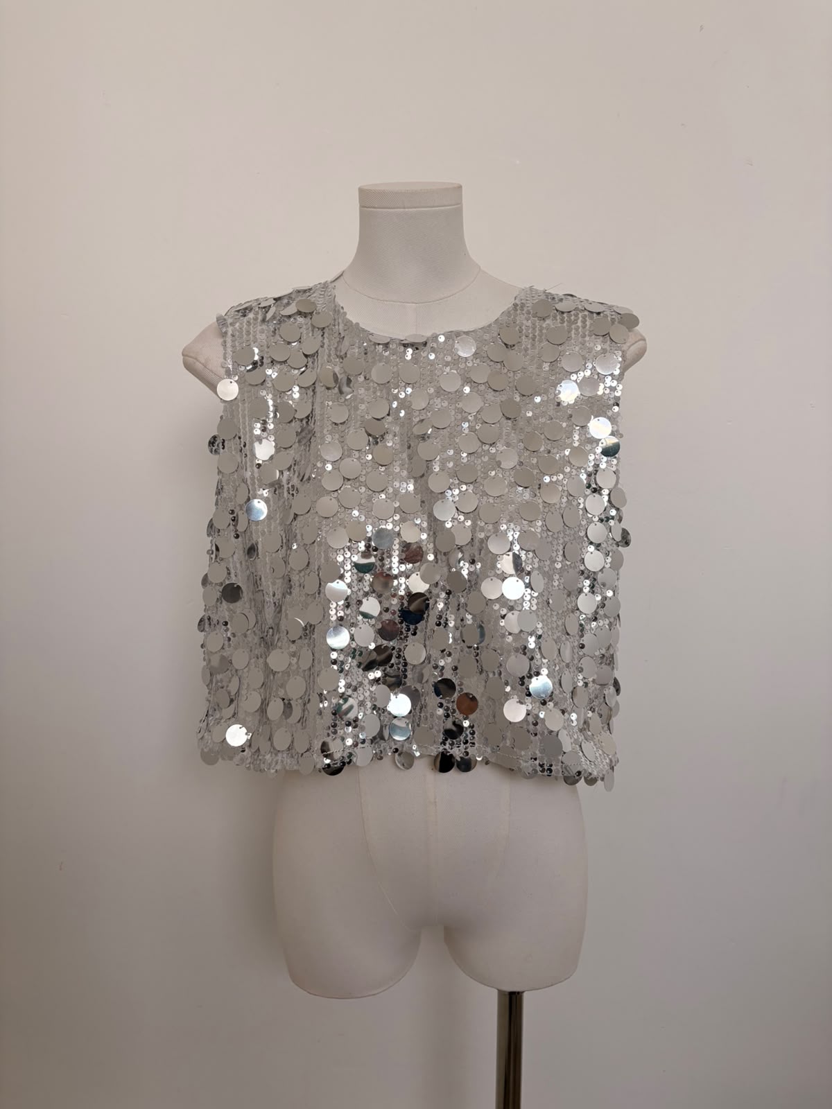 Silver Sequin Top