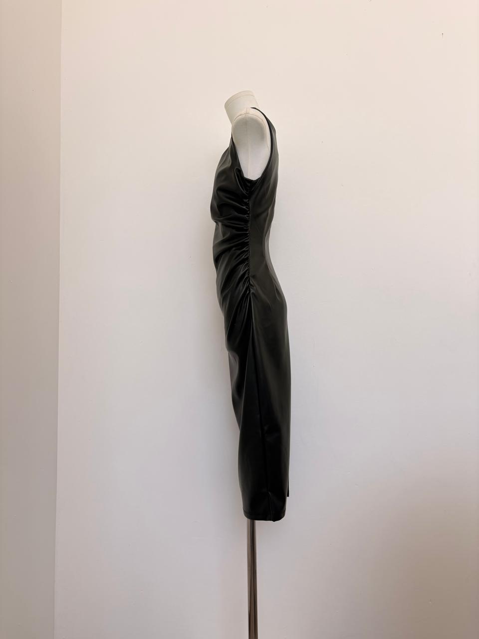Faux Leather Midi Dress