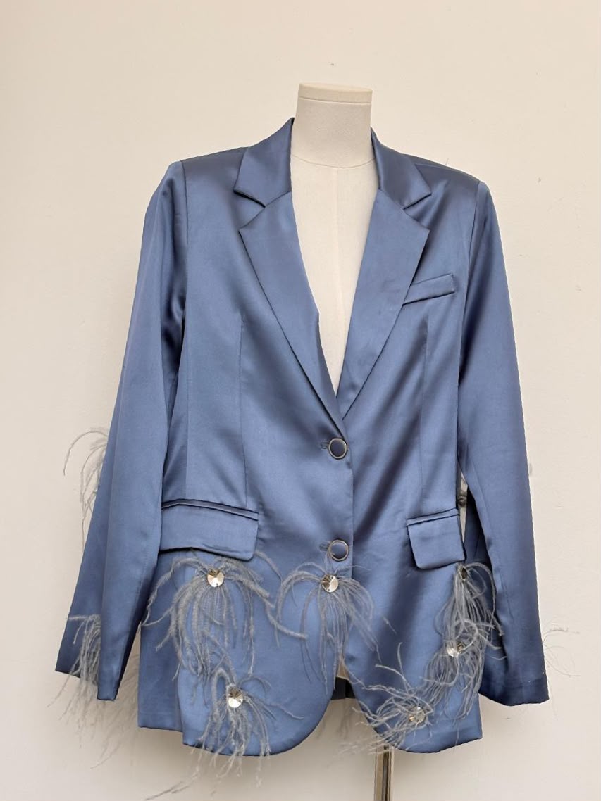 Blue Feather Blazer