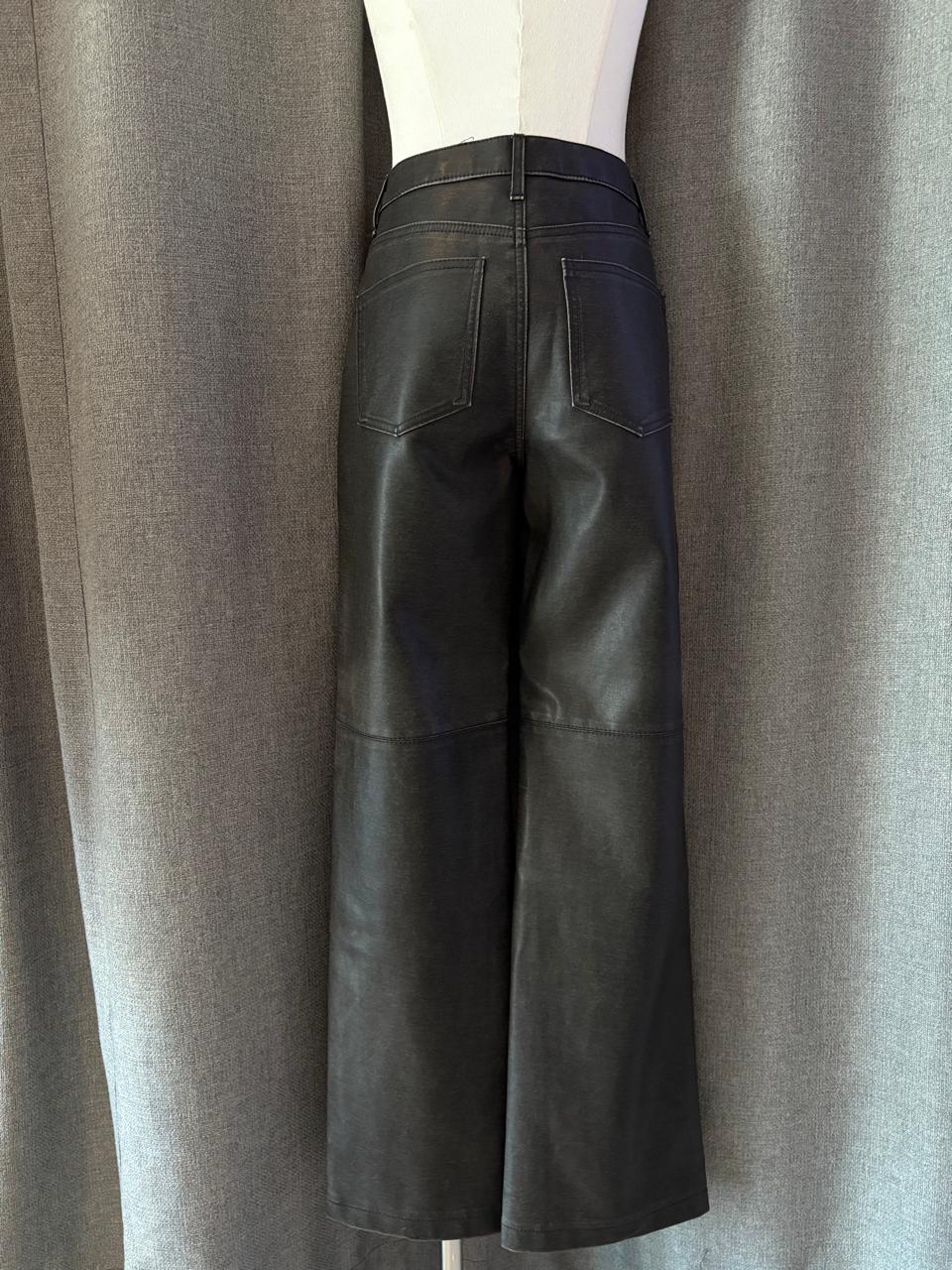 Gray Faux Leather Pants