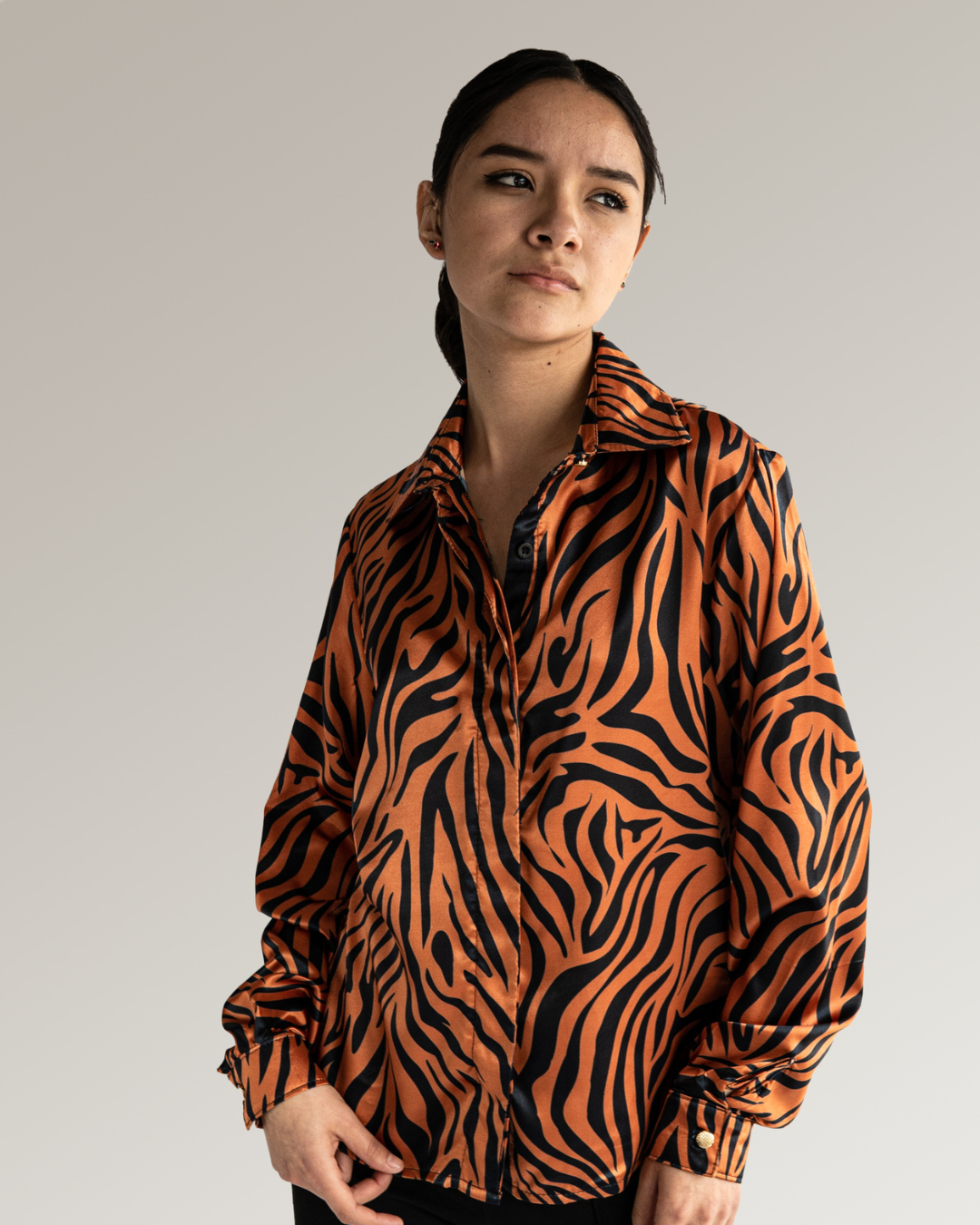 Camisa cebra cafe
