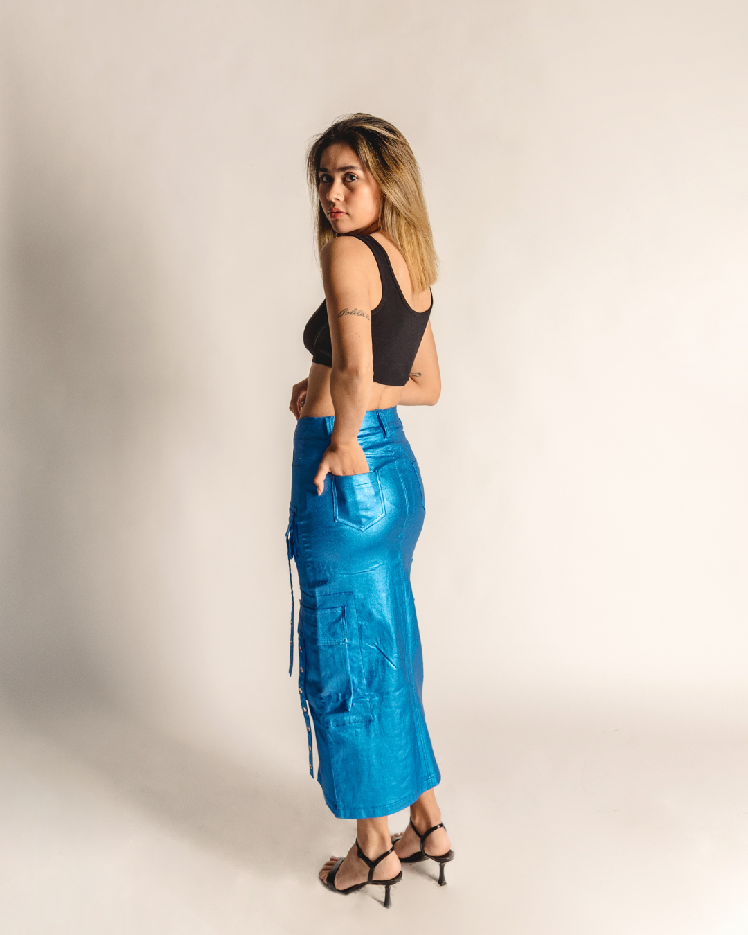 Blue silver skirt