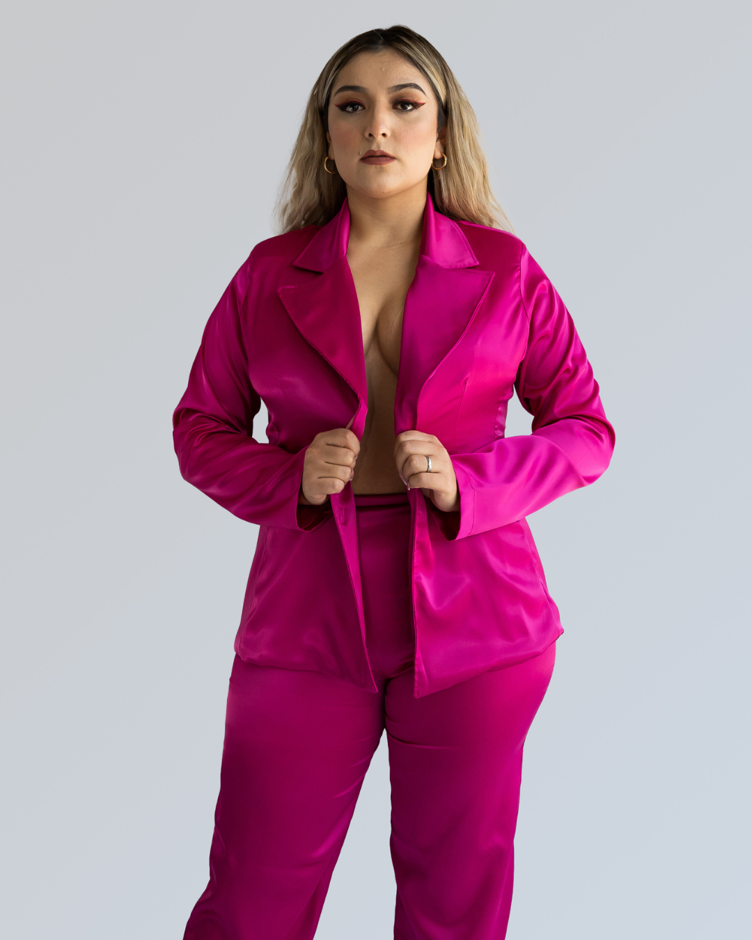 Satin pink set