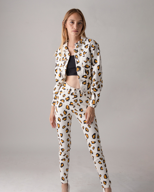 White animal print set