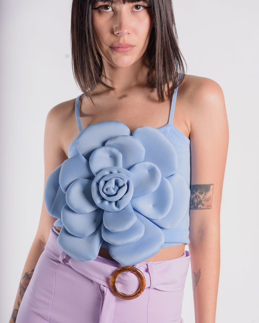 Blue flower blouse