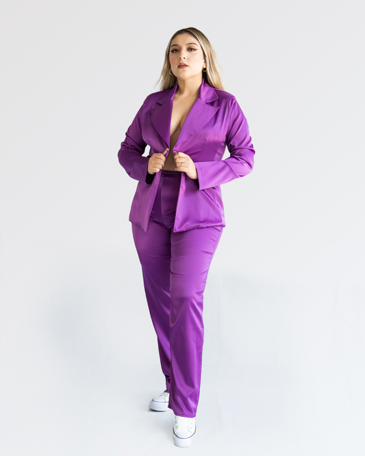 Purple satin set