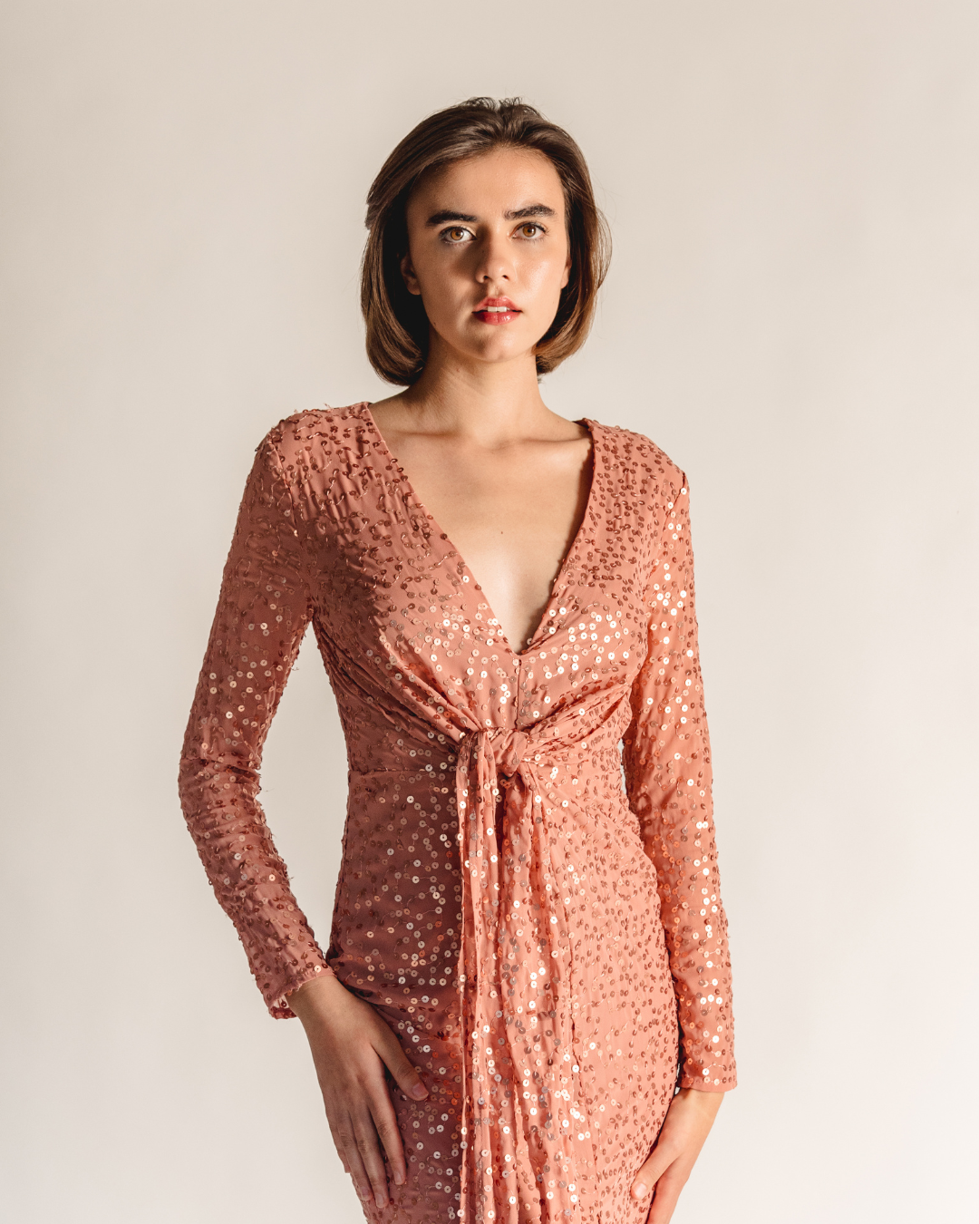 Pink sequin dress