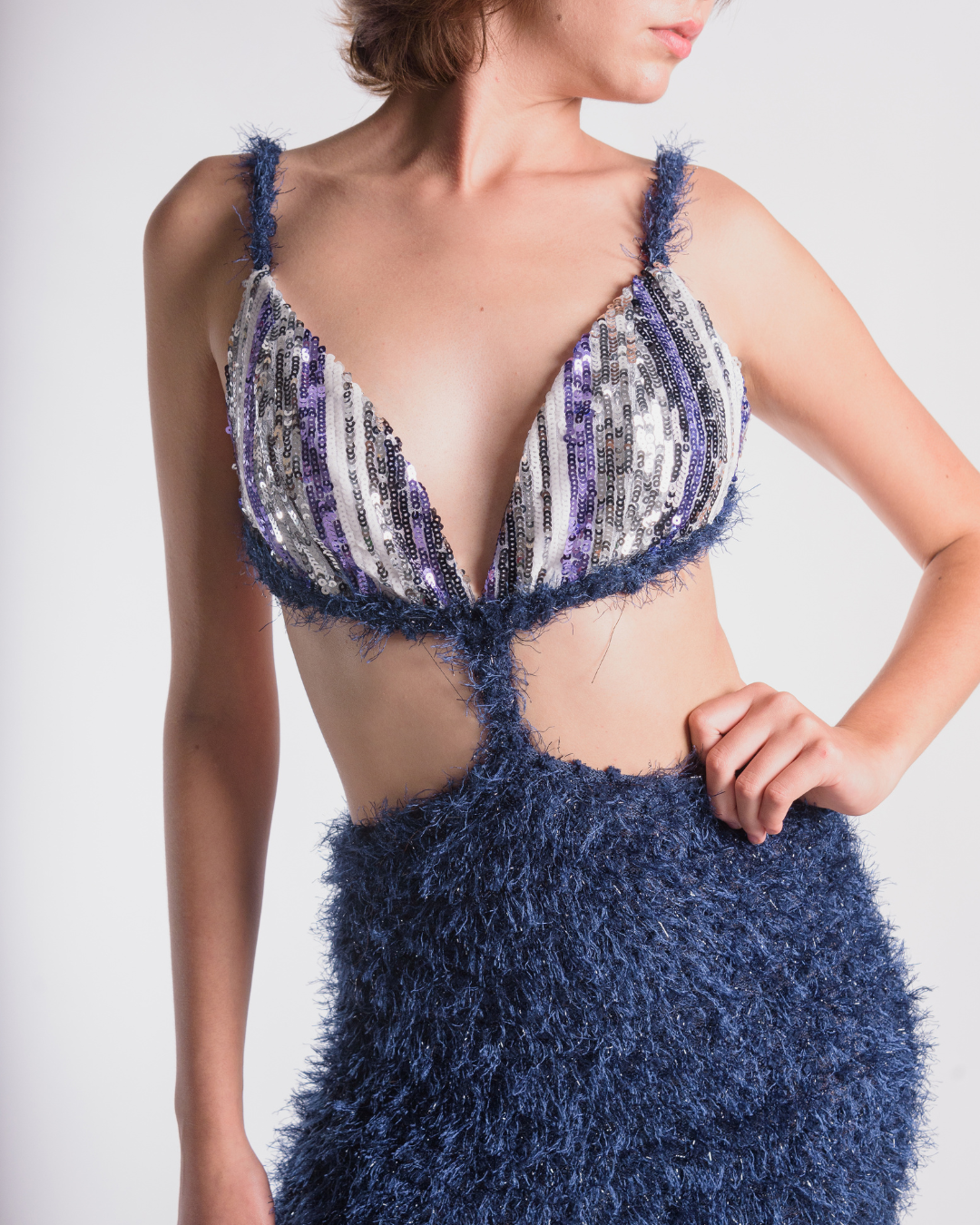 Sequin blue dress