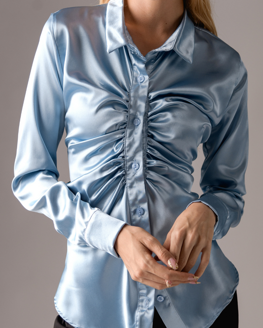 Corrugadet satin blouse
