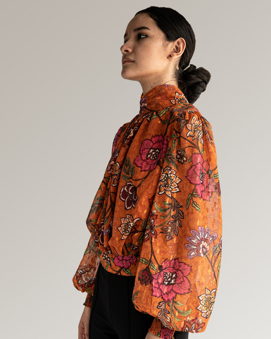 Autumn flowers blouse