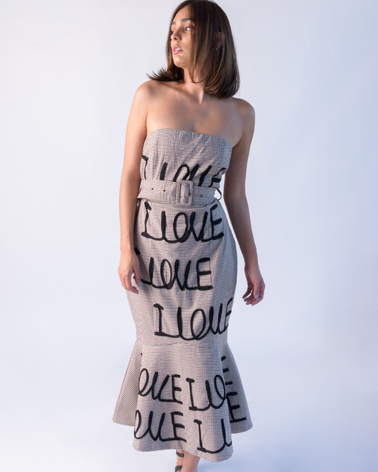 Knit strapless dress