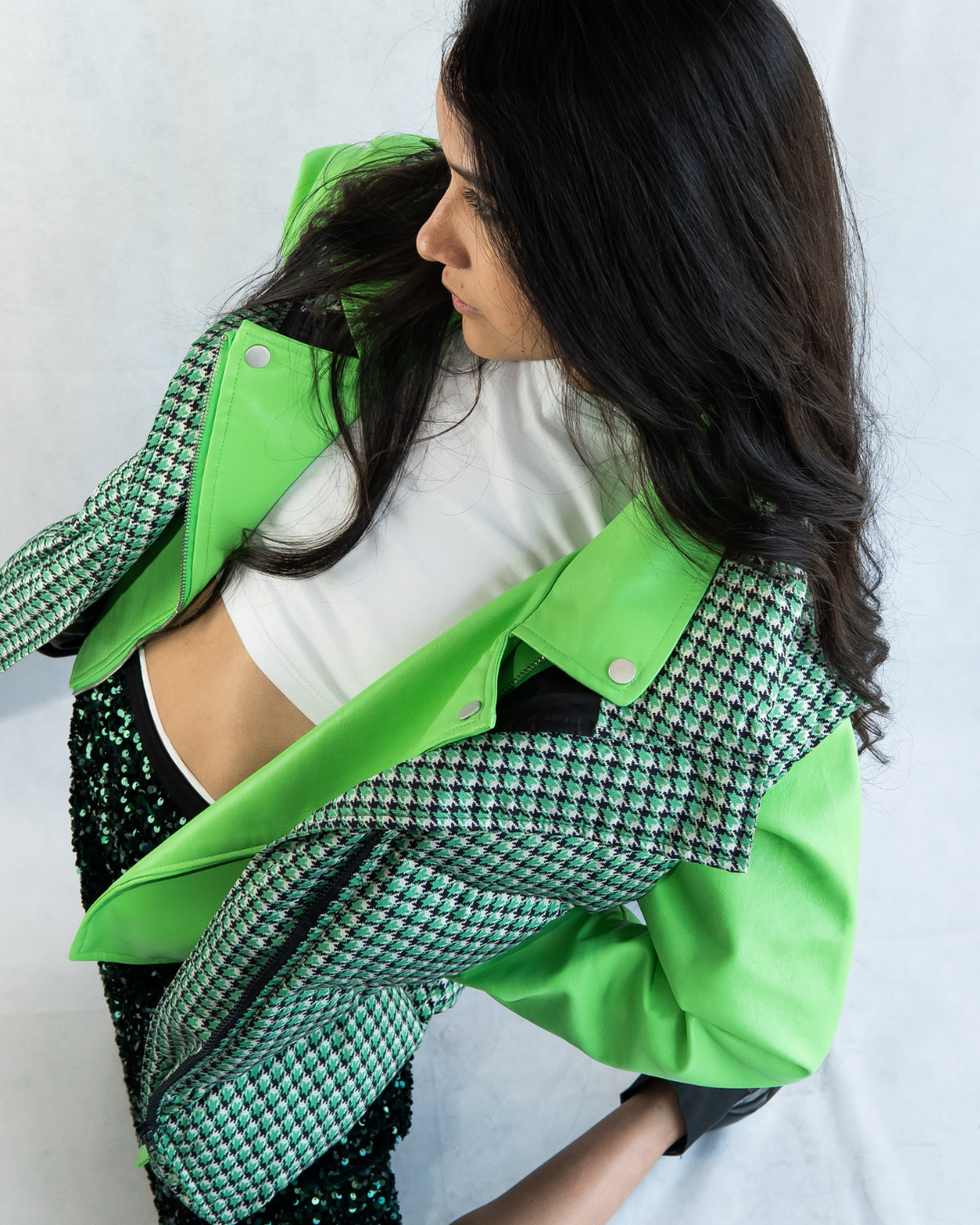 Green puffer vest