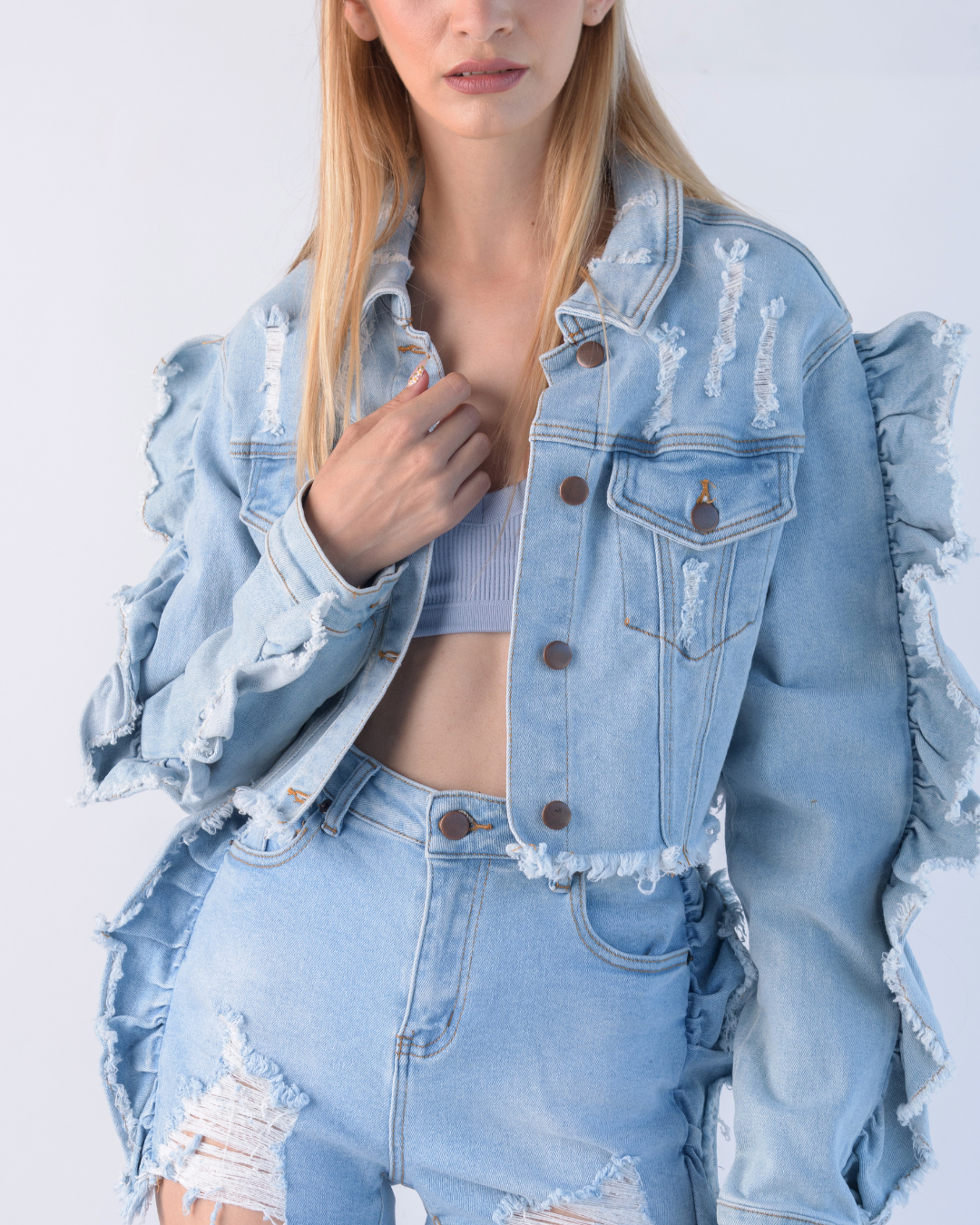 Light denim set