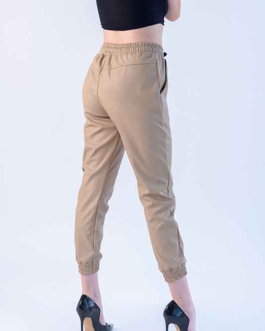 Nude vinyl jogger