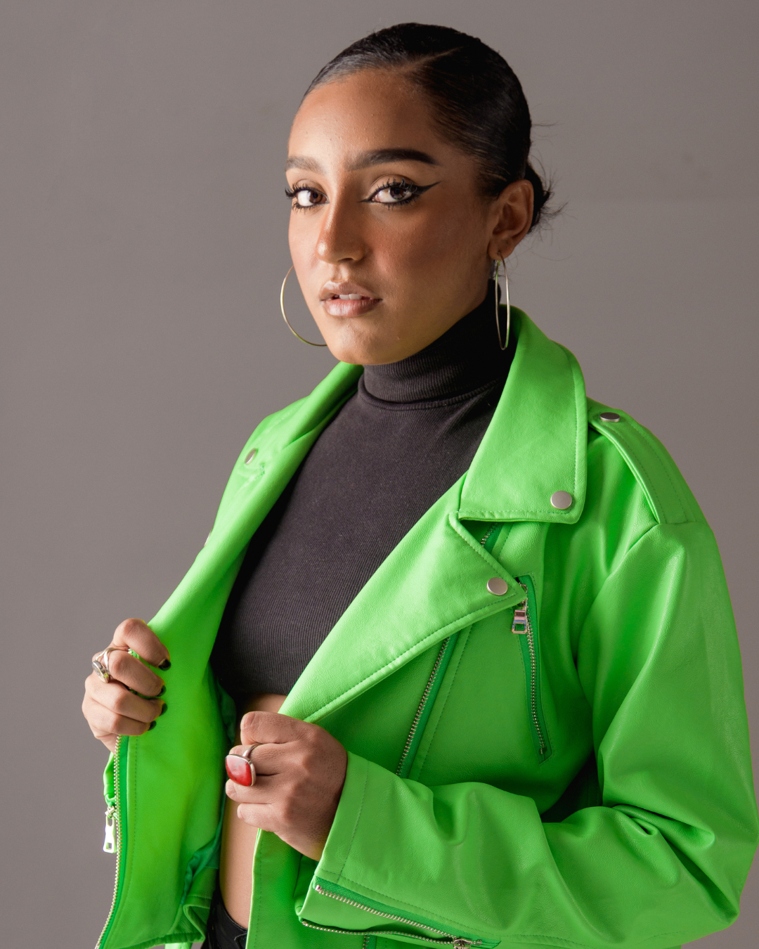 Green vinyl jacket