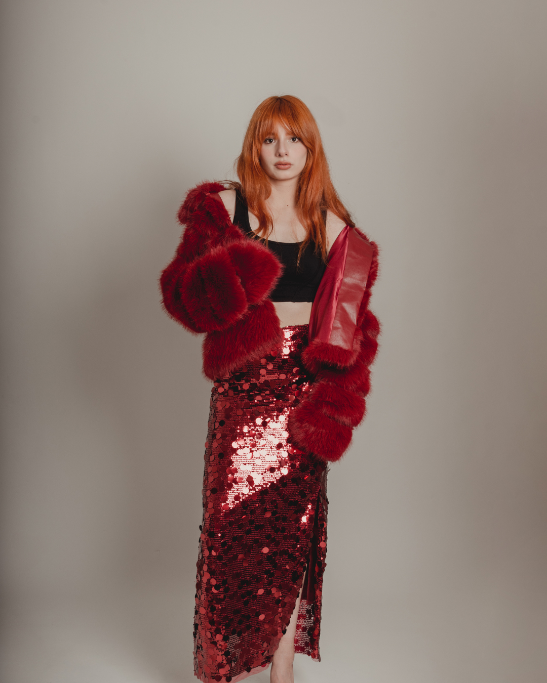 Cherry red coat