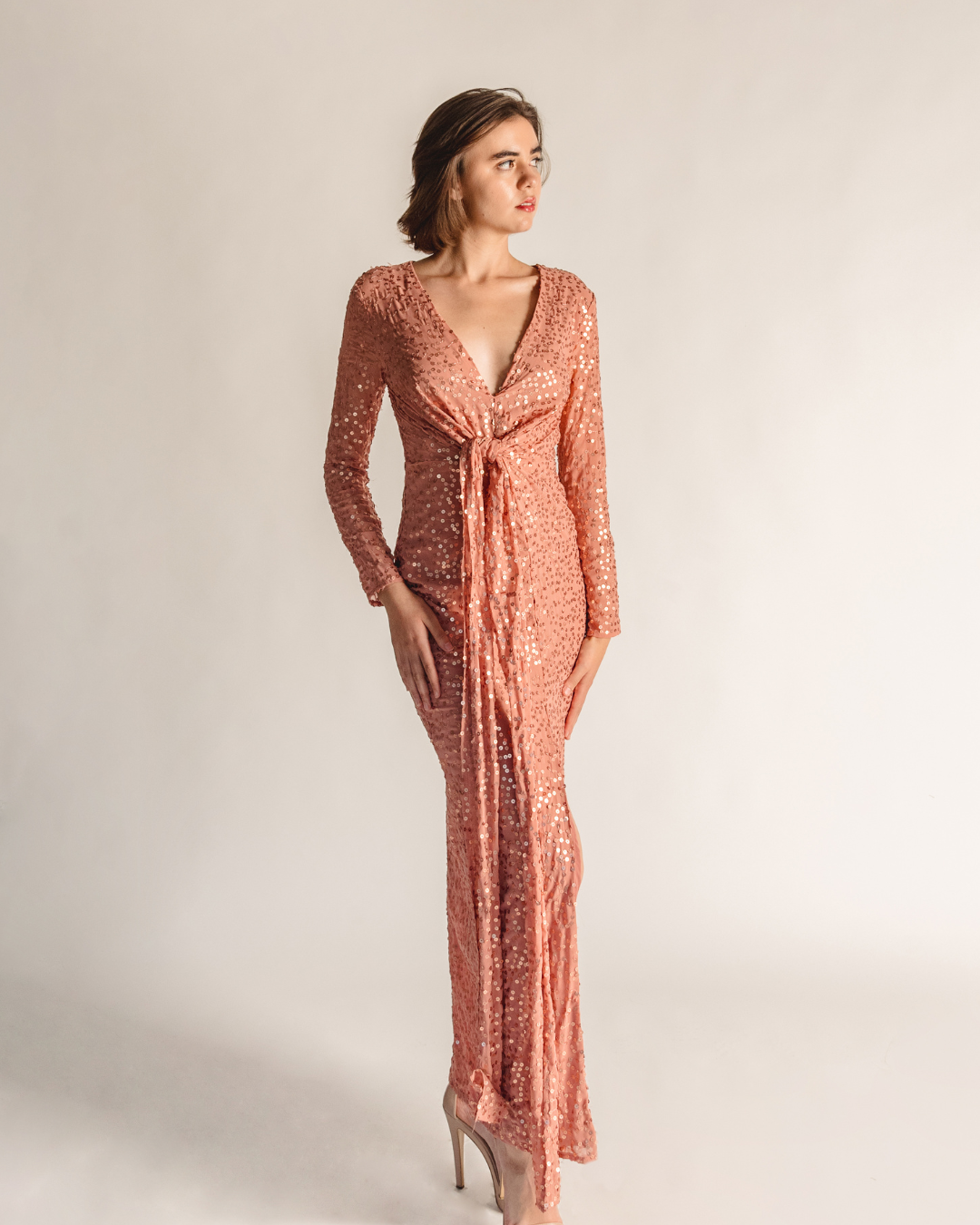 Pink sequin dress