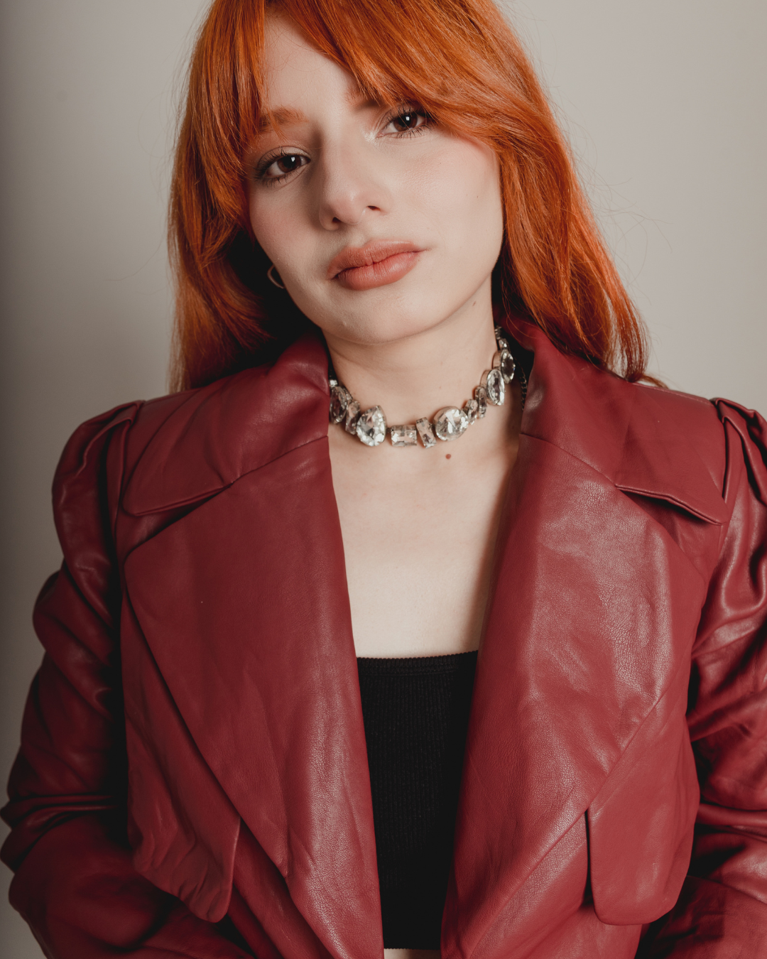 Cherry vinyl jacket