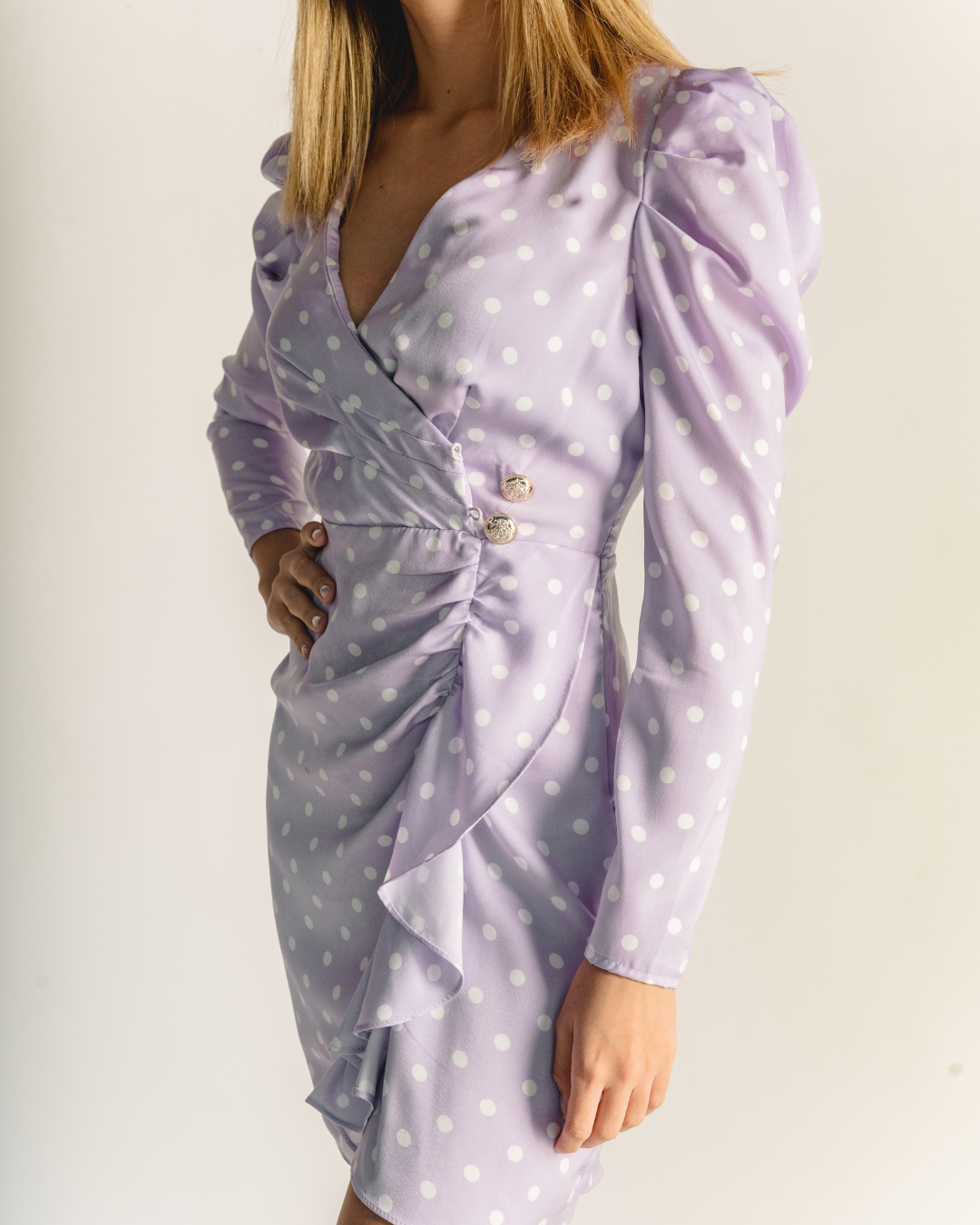 Lila polka dot dress