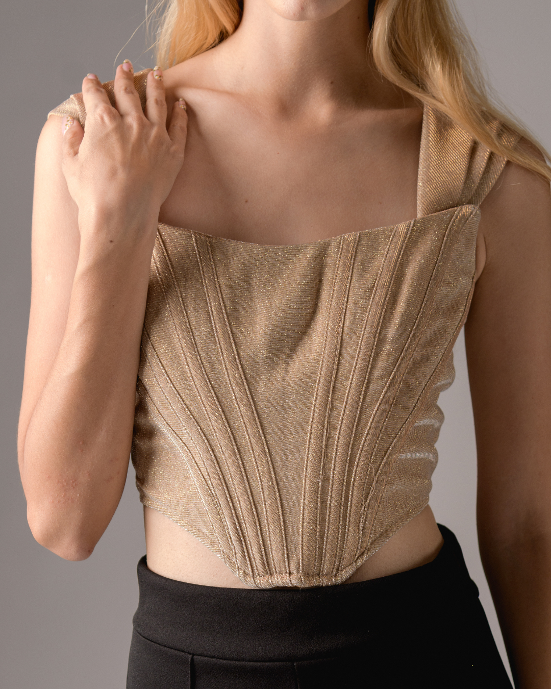 Golden corset top
