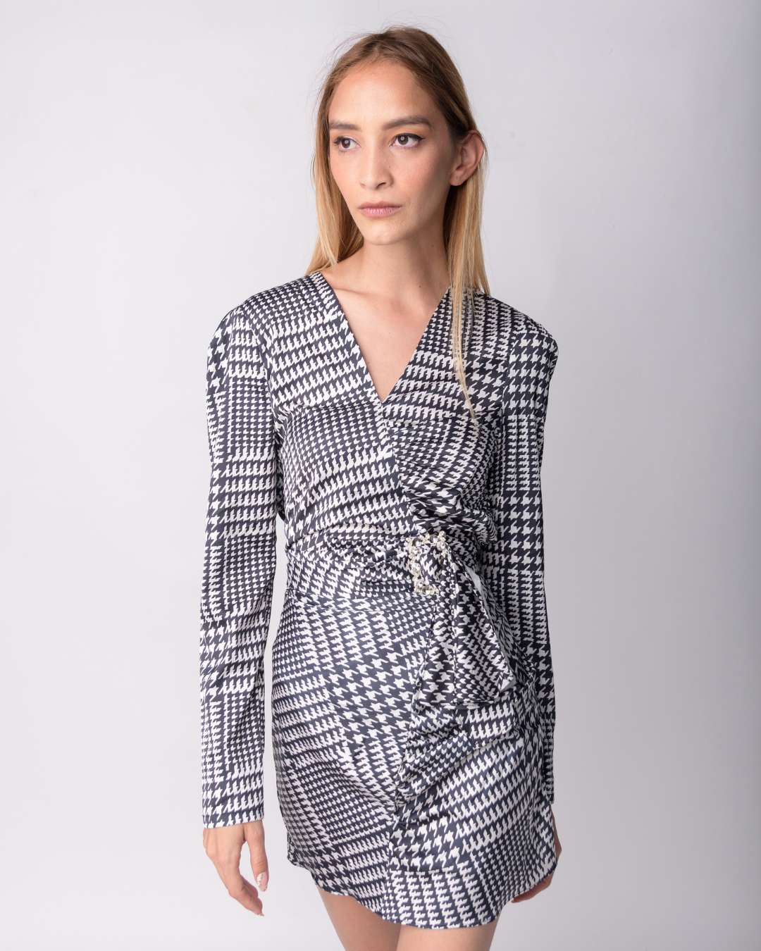 Black and white mini dress