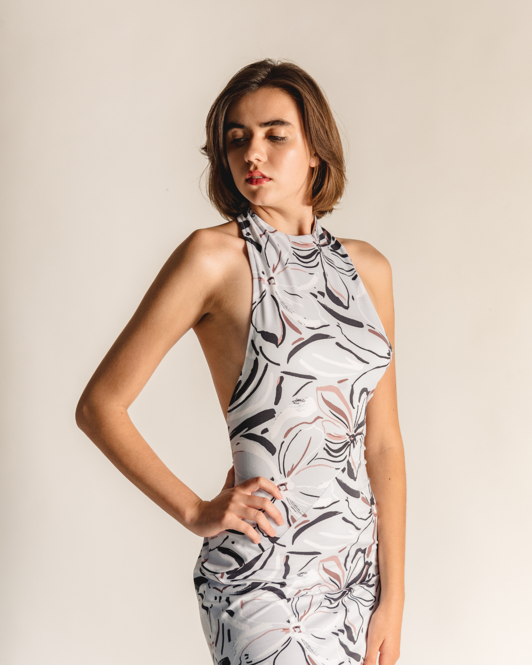 Halter flowers dress