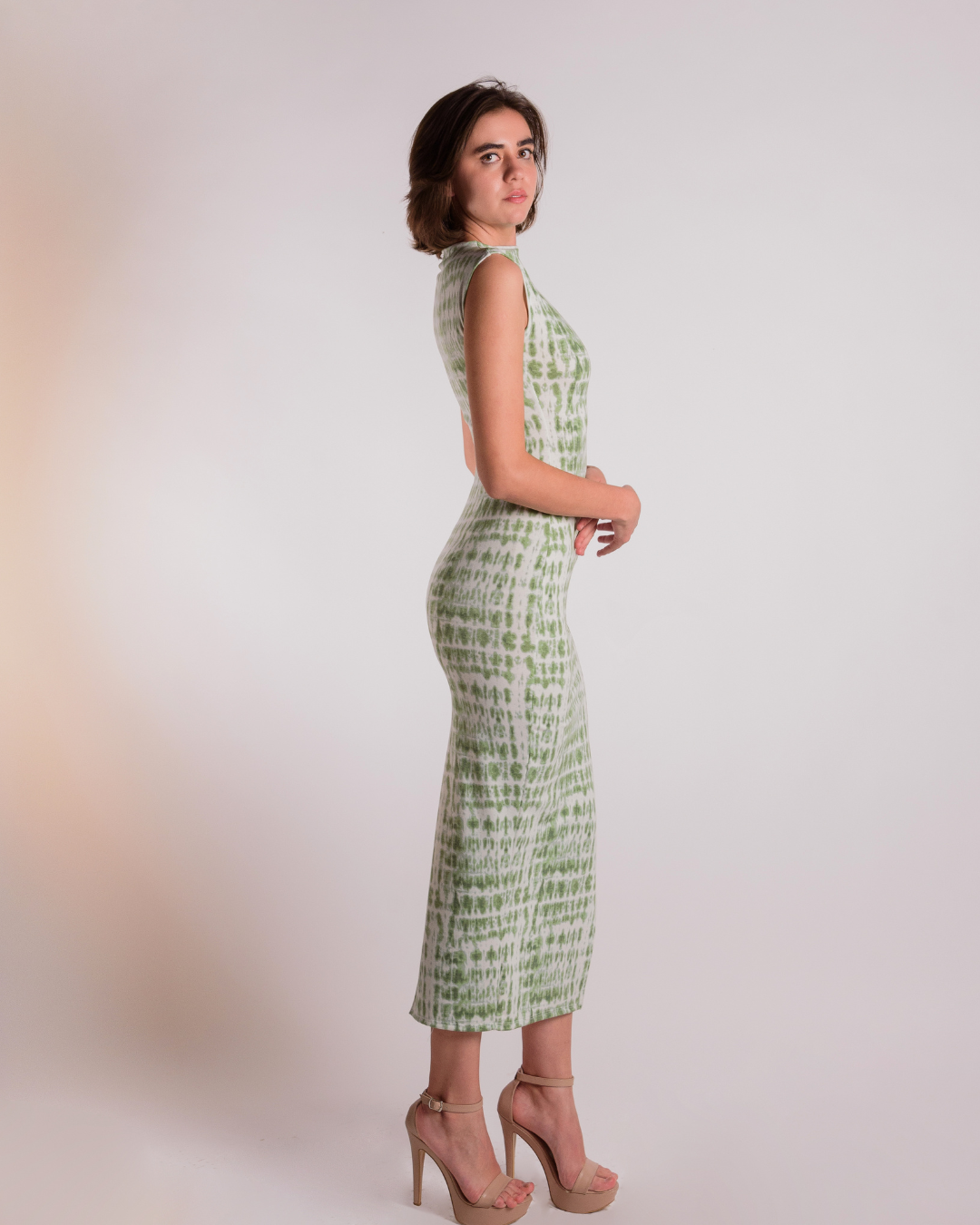 Green tie dye dress