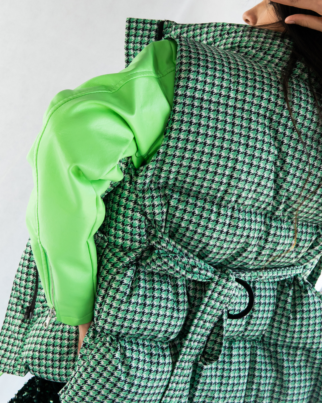 Green puffer vest