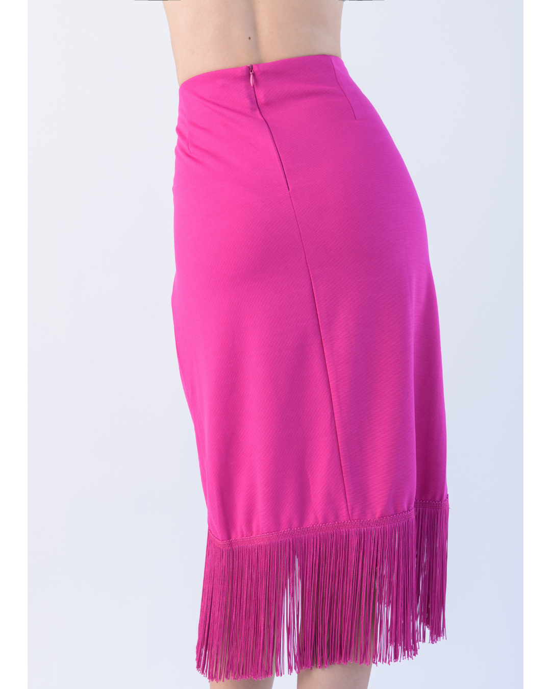 Pink orchid fringed skirt