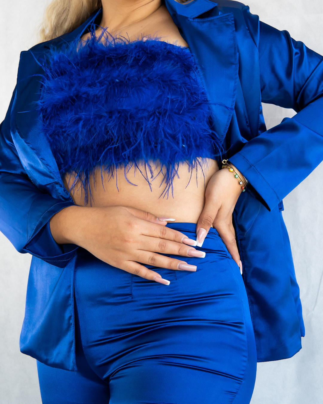 Satin blue set