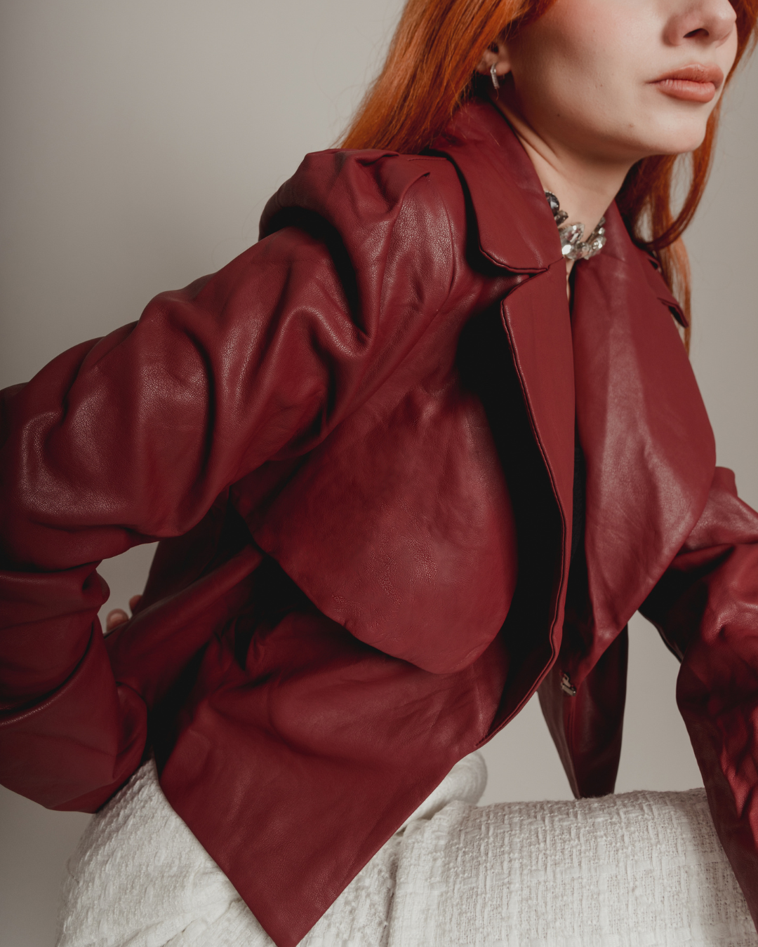 Cherry vinyl jacket