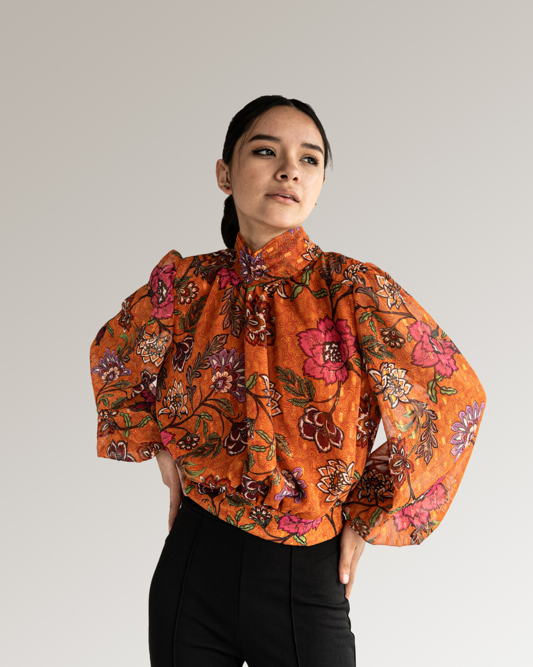 Autumn flowers blouse