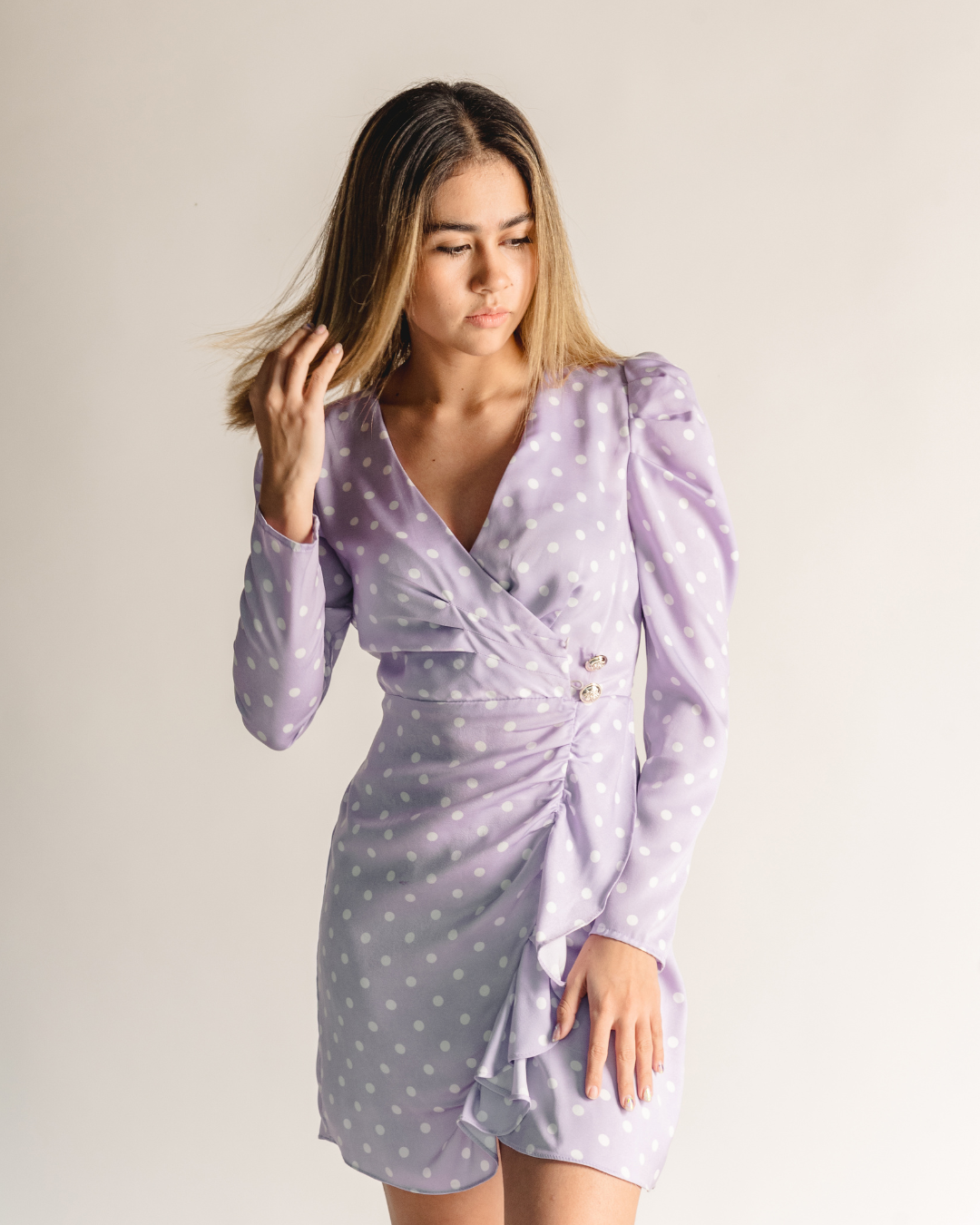 Lila polka dot dress