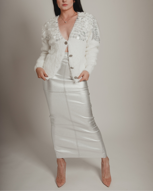 Silver long skirt