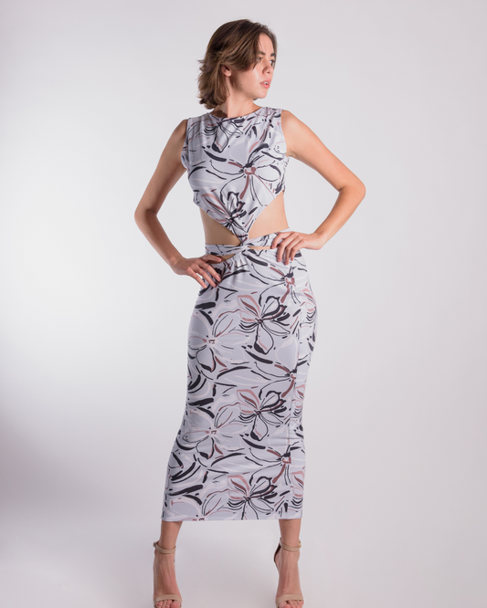 Flowers blue dress