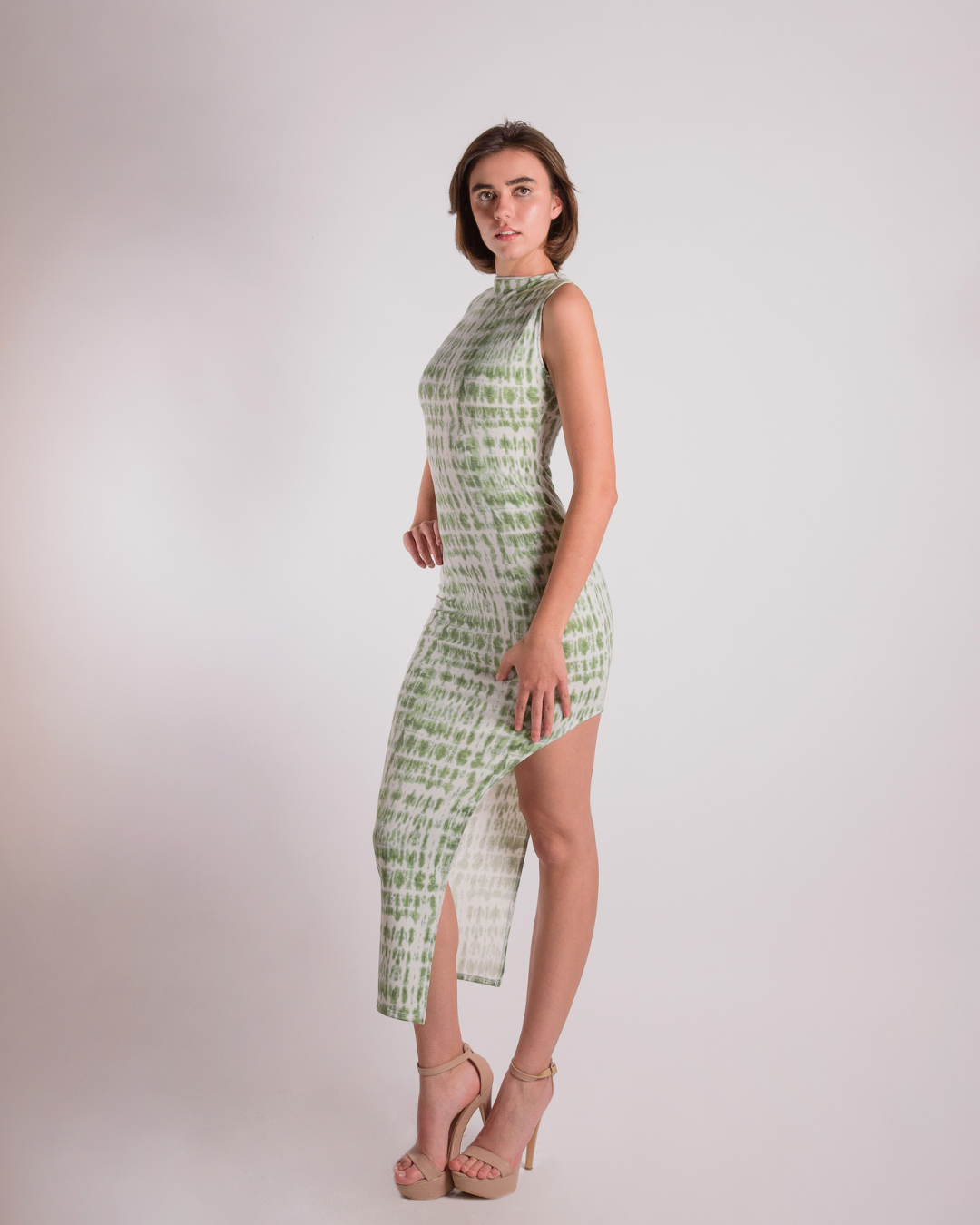 Green tie dye dress