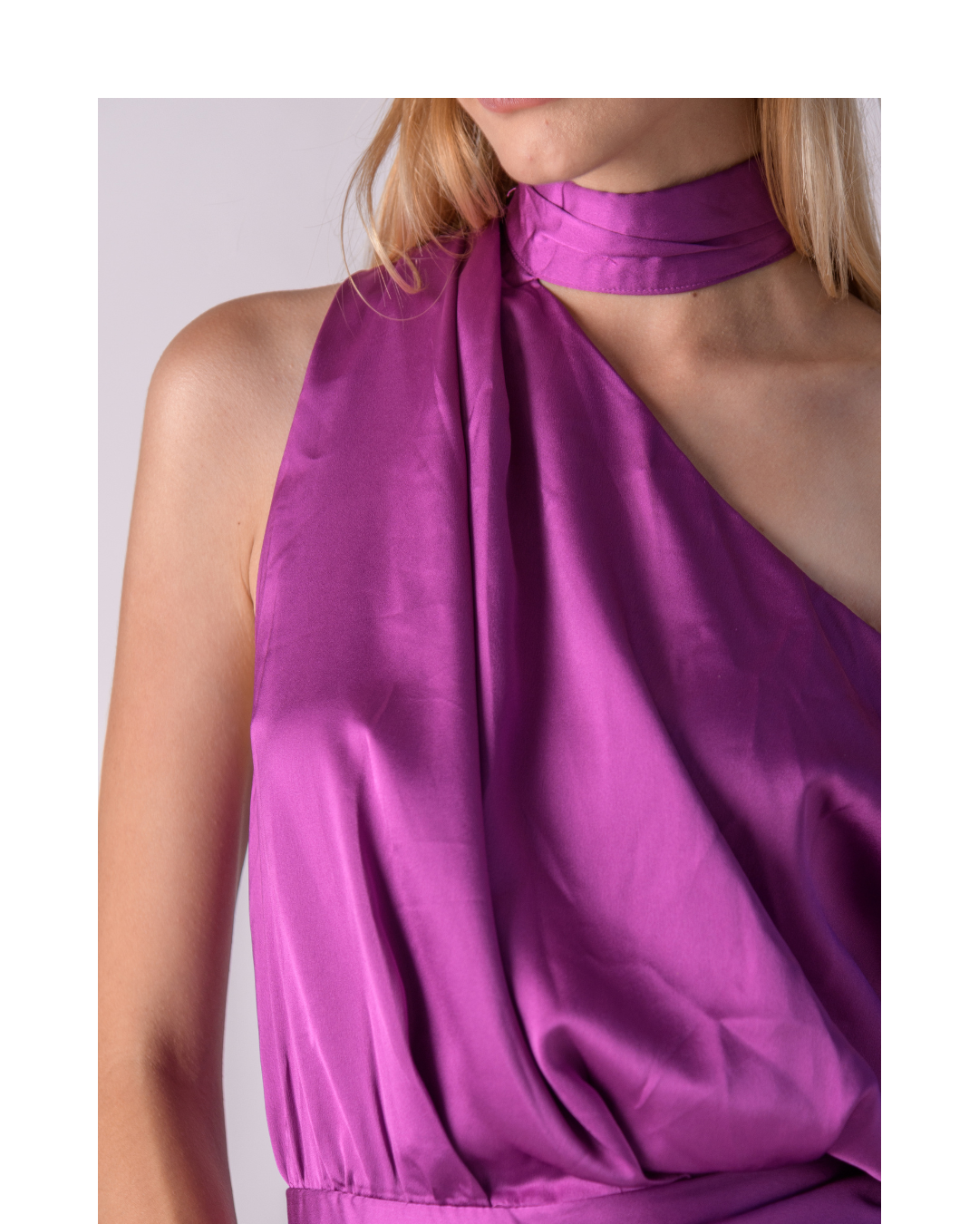 One shoulder ruched dress