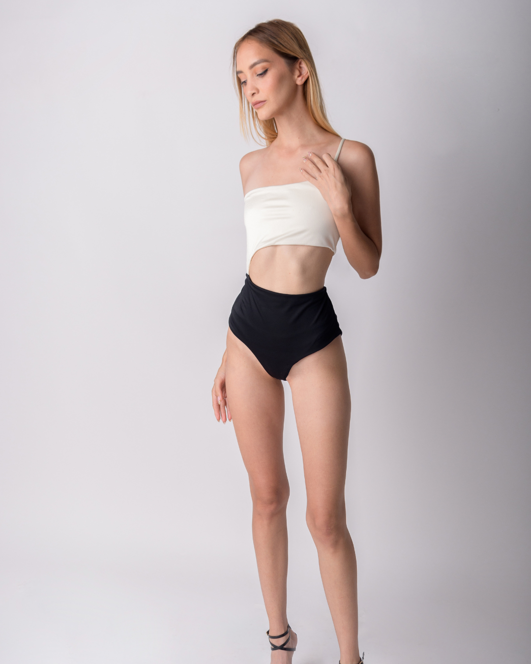 Pearl and Black swimsuit