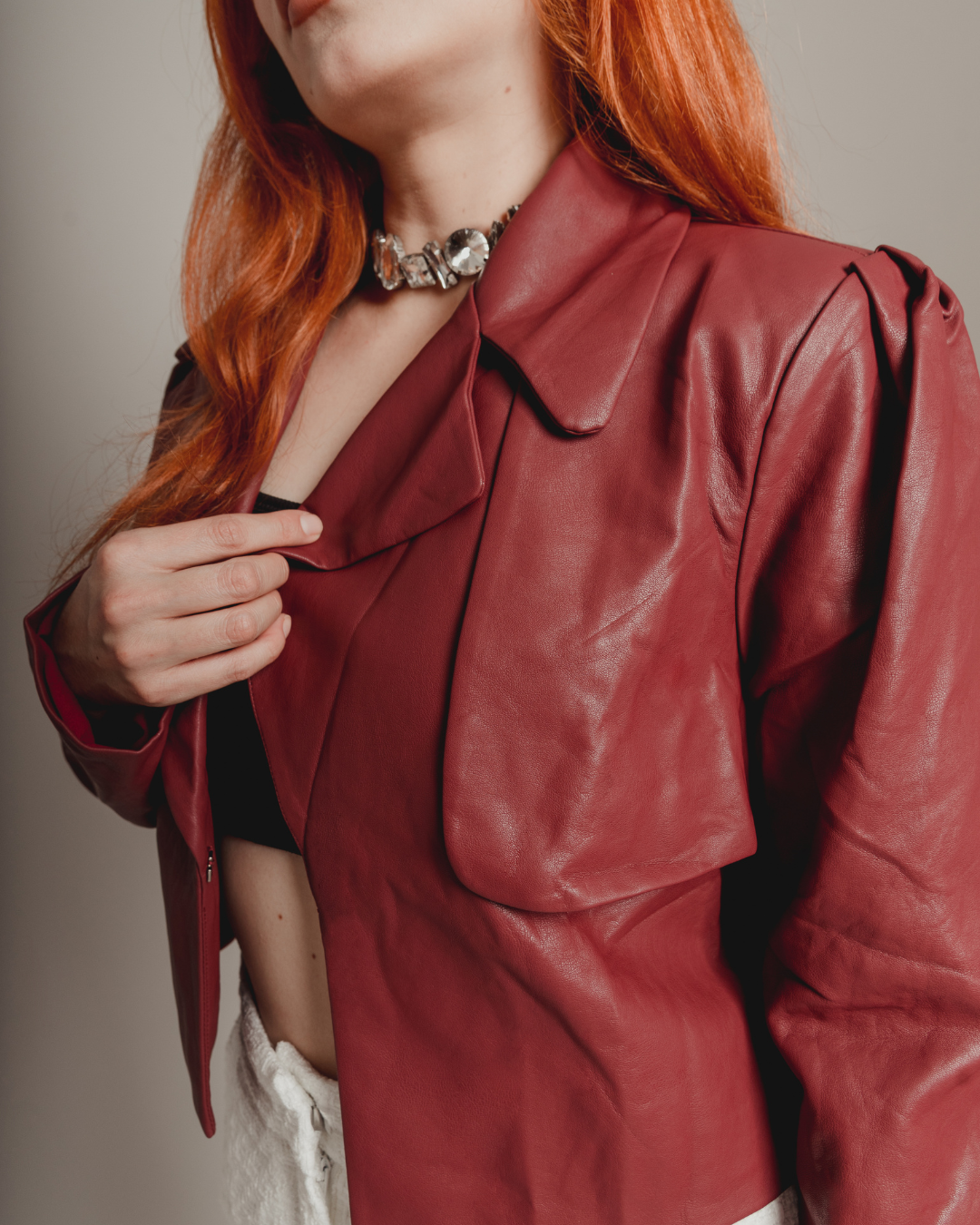 Cherry vinyl jacket