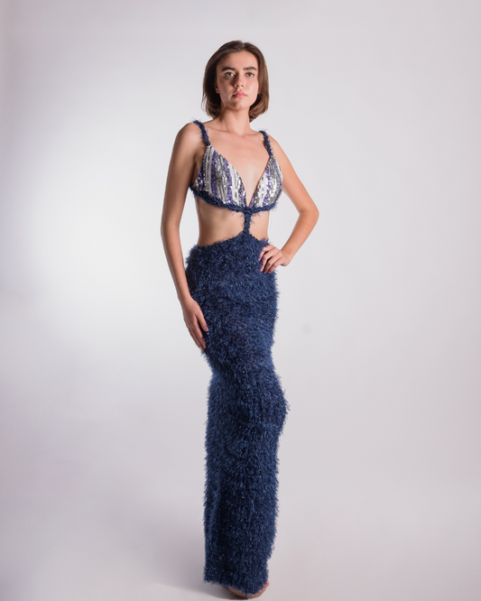 Sequin blue dress