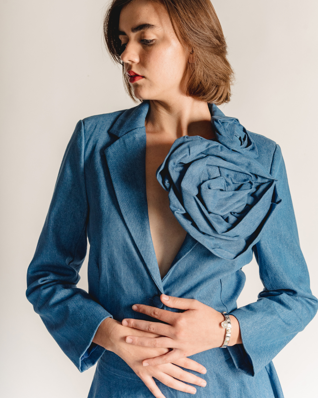 Denim flower set