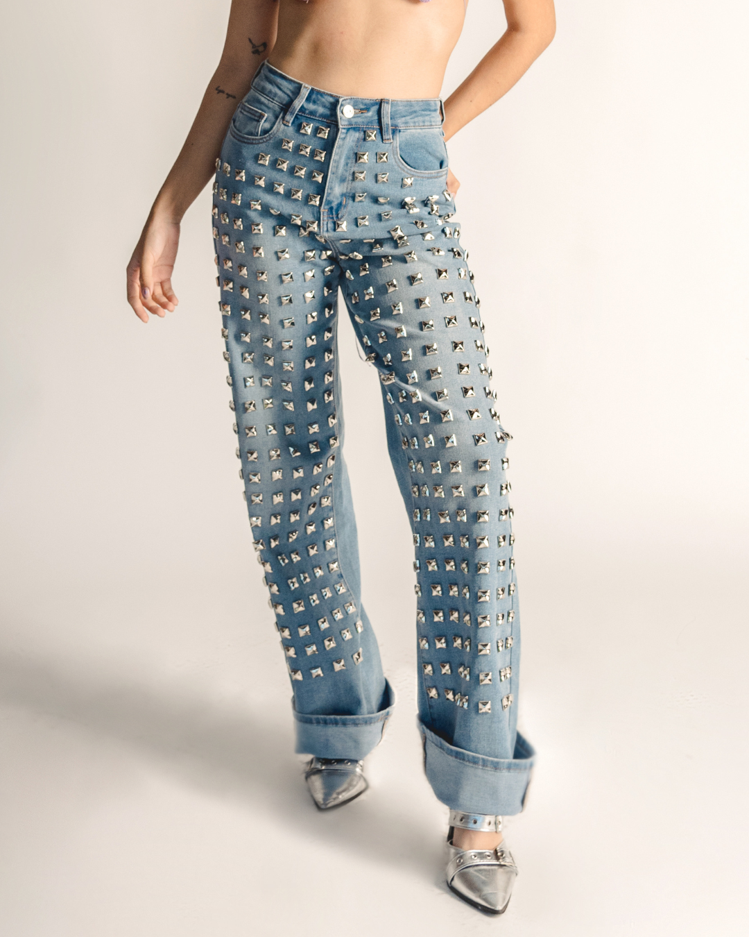 Studded jeans