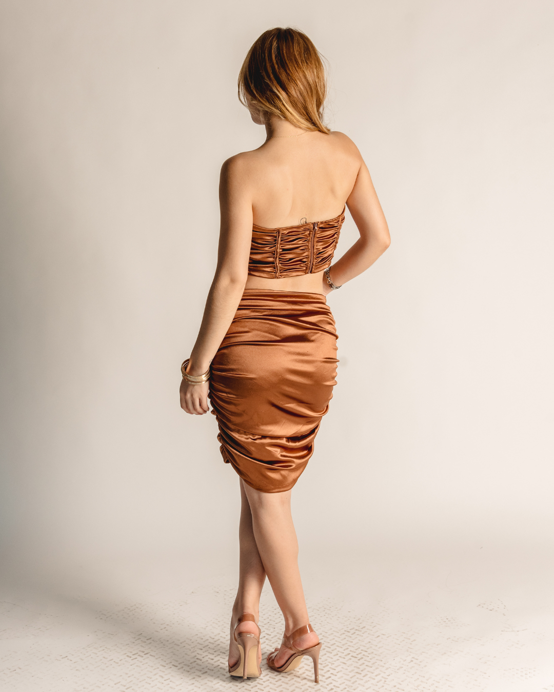 Brown silk dress
