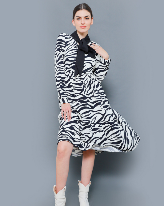 Zebra flowy dress