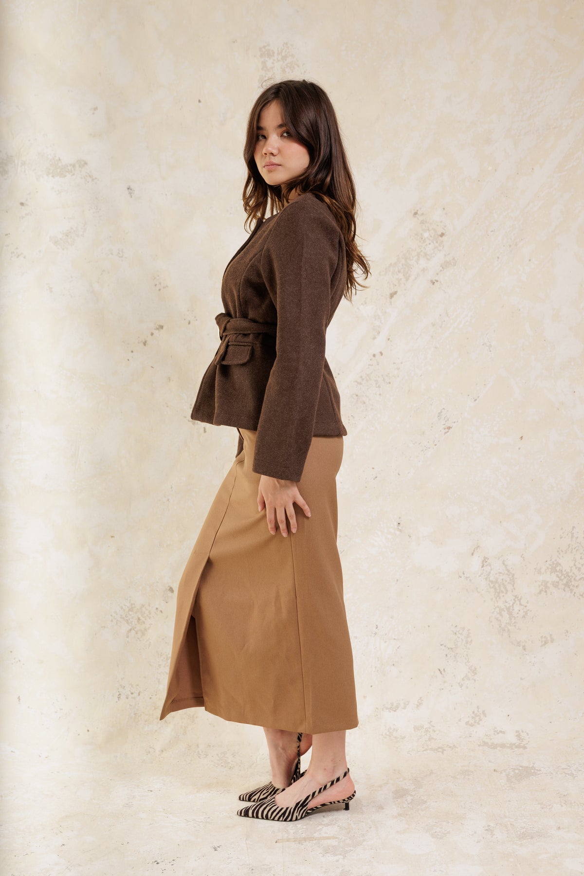 Gabardine midi Skirt